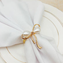 Load image into Gallery viewer, Pearl Bow Napkin Rings (4pcs/set)