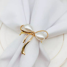 Load image into Gallery viewer, Pearl Bow Napkin Rings (4pcs/set)