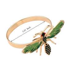 Load image into Gallery viewer, bee napkin ring, green bee napkin ring