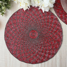 Load image into Gallery viewer, Red & Grey Beaded Placemats