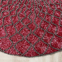 Load image into Gallery viewer, Red & Grey Beaded Placemats