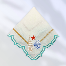 Load image into Gallery viewer, Corals and Shells Linen Napkins