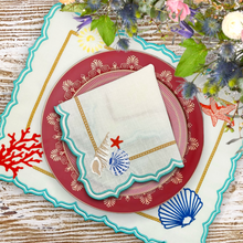 Load image into Gallery viewer, Corals and Shells Linen Napkins