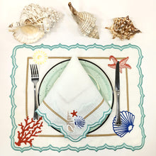 Load image into Gallery viewer, Corals and Shells Linen Napkins