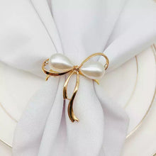 Load image into Gallery viewer, Pearl Bow Napkin Rings (4pcs/set)