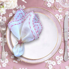Load image into Gallery viewer, Pink embroidered napkins, Spring Napkins, Pink Napkins, Spring table linens, Seasonal table decor, Pink spring napkins, Linen Napkins, Dinner Napkins, Wedding Napkins, Party Napkins, Holiday Napkins, Premium linen napkins, Handmade spring napkins, Bright embroidered table linens, Elegant embroidered napkins, Floral spring napkins