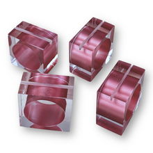 Load image into Gallery viewer, Fuchsia Acrylic napkin rings, Acrylic Napkin Rings, Wedding Napkin Rings, Beach Napkin Rings, Holiday Napkin Rings, Crystal Napkin rings, Decorative Serviette Rings, Holiday Napkin Holders, Napkin Ring Buckles, Wedding Decorations, Decorations for Weddings, Dinner Table Rings, Dinner Table Decor, Halloween, Thanksgiving, Banquet, Party, Wedding