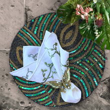 Load image into Gallery viewer, Green Leaves Embroidered Linen Napkins, Green Leaves Napkins, Linen Napkins, Dinner Napkins, Wedding Napkins, Party Napkins, Holiday Napkins, Christmas Linen Napkins, Luxury Table Linens, Premium Linen Napkins, Fine Dining Linen Napkins, Dining Linen Napkins, Wedding Linen Napkins, Special Occasion Napkins, Everyday Use Linen Napkins,High-quality linen napkins, Sustainable dining essentials, Elegant table decor