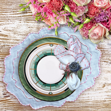 Load image into Gallery viewer, Pink embroidered linen placemats, Embroidered linen placemats, Pink embroidered placemats, Embroidered placemats, Spring placemats, Easter placemats, wedding placemats, Colorful placemats, Decorative placemats, Tea table mats, Table mats, Placemats