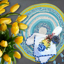 Load image into Gallery viewer, Yellow Flowers Embroidered Linen Napkins, Yellow Flowers Napkins, Yellow Flowers Embroidery, Spring Napkins, Linen Napkins, Dinner Napkins, Wedding Napkins, Party Napkins, Holiday Napkins, Premium linen napkins, Luxury table linens, Sustainable dining essentials, Elegant table decor, High-quality linen napkins, Customizable napkin sets, Wedding linen napkins, Fine dining linen napkins, Everyday use linen napkins, Special occasion napkins