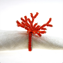 Load image into Gallery viewer, Wedding Decoration, red coral napkin rings, tropical table decor, tropical napkin rings, Tabletop Decor, Party Wedding Set, party, Ornament Table Setting, Napkin Rings Wholesale, Napkin Ring Buckles, napkin decor, Holiday Napkin Ring, Holiday Napkin Holder, Dinner Table Rings, Dinner Table Decor, Decorative Serviette Ring, Decoration for Wedding, coral napkin rings, coral, colorful napkin rings, beach table decor, beach set up, beach napkin rings, beach decoration, nautical napkin rings, coastal decor