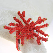 Load image into Gallery viewer, Wedding Decoration, red coral napkin rings, tropical table decor, tropical napkin rings, Tabletop Decor, Party Wedding Set, party, Ornament Table Setting, Napkin Rings Wholesale, Napkin Ring Buckles, napkin decor, Holiday Napkin Ring, Holiday Napkin Holder, Dinner Table Rings, Dinner Table Decor, Decorative Serviette Ring, Decoration for Wedding, coral napkin rings, coral, colorful napkin rings, beach table decor, beach set up, beach napkin rings, beach decoration, nautical napkin rings, coastal decor