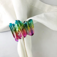 Load image into Gallery viewer, Colourful Stone Napkin Rings, Gemstone Napkin Rings, Handmade Napkin Rings, Colorful Napkin Rings, Baby Shower Napkin Rings, Wedding Napkin Rings, Wedding Decoration, Decoration for Wedding, Tabletop Decor, Party Wedding Set, party, Ornament Table Setting, Napkin Rings Wholesale, Napkin Ring Buckles, napkin decor, Holiday Napkin Ring, Holiday Napkin Holder, Dinner Table Rings, Dinner Table Decor, Decorative Serviette Ring