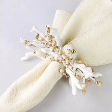 Load image into Gallery viewer, Wedding Decoration, white coral napkin rings, tropical table decor, tropical napkin rings, Tabletop Decor, Party Wedding Set, party, Ornament Table Setting, Napkin Rings Wholesale, Napkin Ring Buckles, napkin decor, Holiday Napkin Ring, Holiday Napkin Holder, Dinner Table Rings, Dinner Table Decor, Decorative Serviette Ring, Decoration for Wedding, coral napkin rings, coral, colorful napkin rings, beach table decor, beach set up, beach napkin rings, beach decoration, nautical napkin rings, coastal decor
