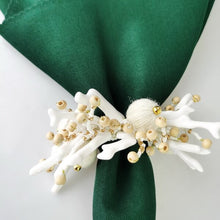 Load image into Gallery viewer, Wedding Decoration, white coral napkin rings, tropical table decor, tropical napkin rings, Tabletop Decor, Party Wedding Set, party, Ornament Table Setting, Napkin Rings Wholesale, Napkin Ring Buckles, napkin decor, Holiday Napkin Ring, Holiday Napkin Holder, Dinner Table Rings, Dinner Table Decor, Decorative Serviette Ring, Decoration for Wedding, coral napkin rings, coral, colorful napkin rings, beach table decor, beach set up, beach napkin rings, beach decoration, nautical napkin rings, coastal decor