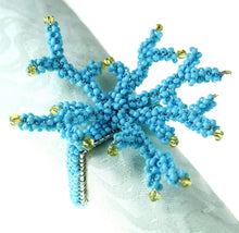 Load image into Gallery viewer, Wedding Decoration, blue coral napkin rings, tropical table decor, tropical napkin rings, Tabletop Decor, Party Wedding Set, party, Ornament Table Setting, Napkin Rings Wholesale, Napkin Ring Buckles, napkin decor, Holiday Napkin Ring, Holiday Napkin Holder, Dinner Table Rings, Dinner Table Decor, Decorative Serviette Ring, Decoration for Wedding, coral napkin rings, coral, colorful napkin rings, beach table decor, beach set up, beach napkin rings, beach decoration, nautical napkin rings, coastal decor