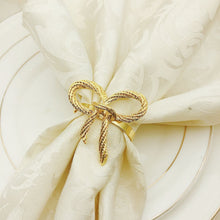 Load image into Gallery viewer, Gold Bow Tie Napkin Rings, Metal Bow Tie Napkin Rings, Gold Napkin Rings, Wedding Napkin Rings, Holiday Napkin Rings, Decorative Serviette Rings, Holiday Napkin Holders, Napkin Ring Buckles, Wedding Decorations, Decorations for Weddings, Dinner Table Rings, Dinner Table Decor, Halloween, Thanksgiving, Banquet, Party, Wedding
