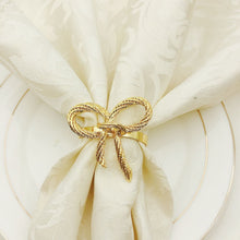 Load image into Gallery viewer, Gold Bow Tie Napkin Rings, Metal Bow Tie Napkin Rings, Gold Napkin Rings, Wedding Napkin Rings, Holiday Napkin Rings, Decorative Serviette Rings, Holiday Napkin Holders, Napkin Ring Buckles, Wedding Decorations, Decorations for Weddings, Dinner Table Rings, Dinner Table Decor, Halloween, Thanksgiving, Banquet, Party, Wedding