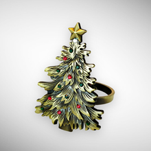 Load image into Gallery viewer, Vintage Christmas Tree Napkin Rings (6pcs/set)