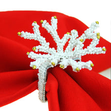 Load image into Gallery viewer, Wedding Decoration, white coral napkin rings, tropical table decor, tropical napkin rings, Tabletop Decor, Party Wedding Set, party, Ornament Table Setting, Napkin Rings Wholesale, Napkin Ring Buckles, napkin decor, Holiday Napkin Ring, Holiday Napkin Holder, Dinner Table Rings, Dinner Table Decor, Decorative Serviette Ring, Decoration for Wedding, coral napkin rings, coral, colorful napkin rings, beach table decor, beach set up, beach napkin rings, beach decoration, nautical napkin rings, coastal decor