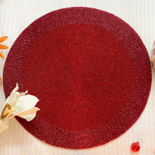 Load image into Gallery viewer, Red Beaded Placemats, Red Placemats, Handmade Red Placemats