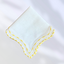 Load image into Gallery viewer, Yellow Embroidered Linen Napkins