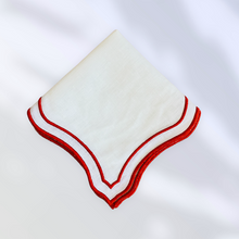 Load image into Gallery viewer, Burned Red Embroidered Linen Napkins