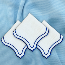 Load image into Gallery viewer, Blue Embroidered Linen Napkins
