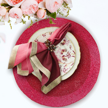 Load image into Gallery viewer, Red Beaded Placemats, Red Placemats, Handmade Red Placemats