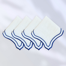 Load image into Gallery viewer, Blue Embroidered Linen Napkins
