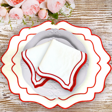 Load image into Gallery viewer, Burned Red Embroidered Linen Napkins