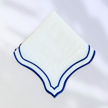 Load image into Gallery viewer, Royal Blue Embroidered Linen Napkins