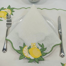 Load image into Gallery viewer, Lemon Linen Napkins