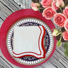 Load image into Gallery viewer, Burned Red Embroidered Linen Napkins