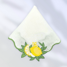 Load image into Gallery viewer, Lemon Linen Napkins