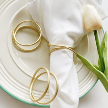 Load image into Gallery viewer, Brushed Gold Spiral Napkin Rings, Metal Spiral Napkin Rings, Gold Napkin Rings, Wedding Napkin Rings, Holiday Napkin Rings, Decorative Serviette Rings, Holiday Napkin Holders, Napkin Ring Buckles, Wedding Decorations, Decorations for Weddings, Dinner Table Rings, Dinner Table Decor, Halloween, Thanksgiving, Banquet, Party, Wedding
