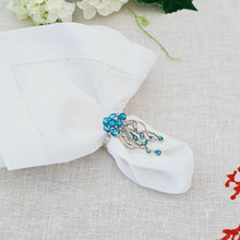 Load image into Gallery viewer, Blue Jellyfish Napkin Ring, Jellyfish Napkin Rings, Jellyfish Napkin Holder, Nautical Napkin Rings, Wedding Napkin Rings, Beach Napkin rings, Tropical napkin rings, Holiday Napkin Rings, Decorative Serviette Rings, Holiday Napkin Holders, Napkin Ring Buckles, Wedding Decorations, Decorations for Weddings, Dinner Table Rings, Dinner Table Decor, Banquet, Party, Wedding
