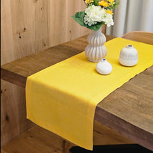 Load image into Gallery viewer, Yellow Linen Table Runner, Yellow Table Runner, Yellow Wedding Table Runner, Linen Table Runner, Yellow Rustic Table Runner, Farmhouse Table Runner, Dinner Table Runner, Handmade Table Runner, Wedding Table Runner, Valentine&#39;s Day Table Runner, Luxury linen Table Runner, Dining Table Runner, cloth Table Runner, Table Runner, Spring linen Table Runner, party Table Runner, Flax Table Runner

