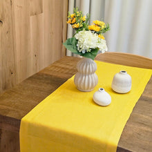 Load image into Gallery viewer, Yellow Linen Table Runner, Yellow Table Runner, Yellow Wedding Table Runner, Linen Table Runner, Yellow Rustic Table Runner, Farmhouse Table Runner, Dinner Table Runner, Handmade Table Runner, Wedding Table Runner, Valentine&#39;s Day Table Runner, Luxury linen Table Runner, Dining Table Runner, cloth Table Runner, Table Runner, Spring linen Table Runner, party Table Runner, Flax Table Runner
