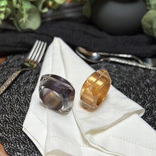 Load image into Gallery viewer, Black Acrylic Napkin Rings, Acrylic Napkin Rings, Wedding Napkin Rings, Beach Napkin Rings, Holiday Napkin Rings, Crystal Napkin Rings, Decorative Serviette Rings, Holiday Napkin Holders, Napkin Ring Buckles, Wedding Decorations, Decorations for Weddings, Dinner Table Rings, Dinner Table Decor, Halloween, Thanksgiving, Banquet, Party, Wedding
