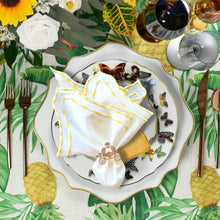 Load image into Gallery viewer, Yellow Embroidered Linen Napkins

