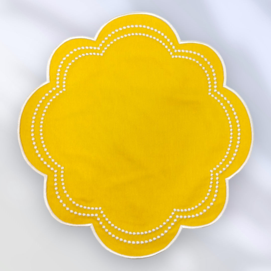 Yellow outlet Embroidered Place Mats