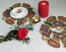 Load image into Gallery viewer, Christmas Bell Beaded Placemat, Christmas Beaded Placemat, Christmas Placemat, Christmas Handmade Placemat
