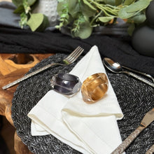 Load image into Gallery viewer, Black Acrylic Napkin Rings, Acrylic Napkin Rings, Wedding Napkin Rings, Beach Napkin Rings, Holiday Napkin Rings, Crystal Napkin Rings, Decorative Serviette Rings, Holiday Napkin Holders, Napkin Ring Buckles, Wedding Decorations, Decorations for Weddings, Dinner Table Rings, Dinner Table Decor, Halloween, Thanksgiving, Banquet, Party, Wedding
