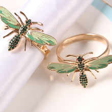 Load image into Gallery viewer, bee napkin ring, green bee napkin ring
