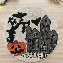 Load image into Gallery viewer, Halloween placemats, thanksgiving placemats, Handmade Beaded Placemat
