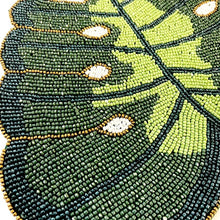 Load image into Gallery viewer, Handmade Green Leaf Beaded Placemats (Set of 2)
