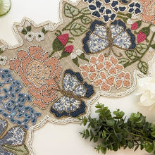 Load image into Gallery viewer, Handmade Floral Beaded Runner on Burlap
