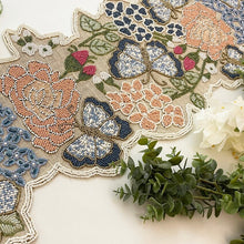 Load image into Gallery viewer, Handmade Floral Beaded Runner on Burlap
