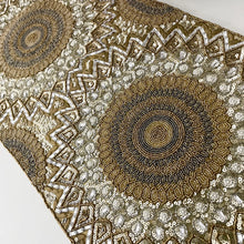 Load image into Gallery viewer, Handmade Gold Bead and Sequin Table Runner
